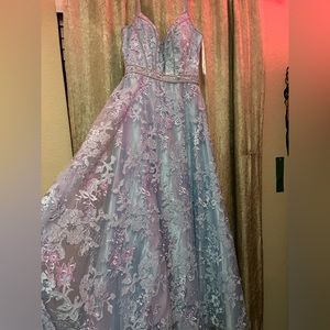 2023 Camille La Vie ballgown size 6 light blue with beautiful embellishments